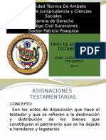 Asignaciones Testamentarias