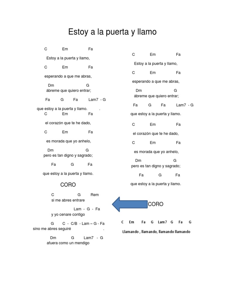 Jesed Partitura Y Letra Estoy A La Puerta Y Llamo Entretenimiento General