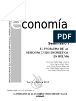 El Problema de La Venidera Crisis Energetica en Bolivia Resumen