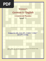 Webster's German To English Crossword Puzzles