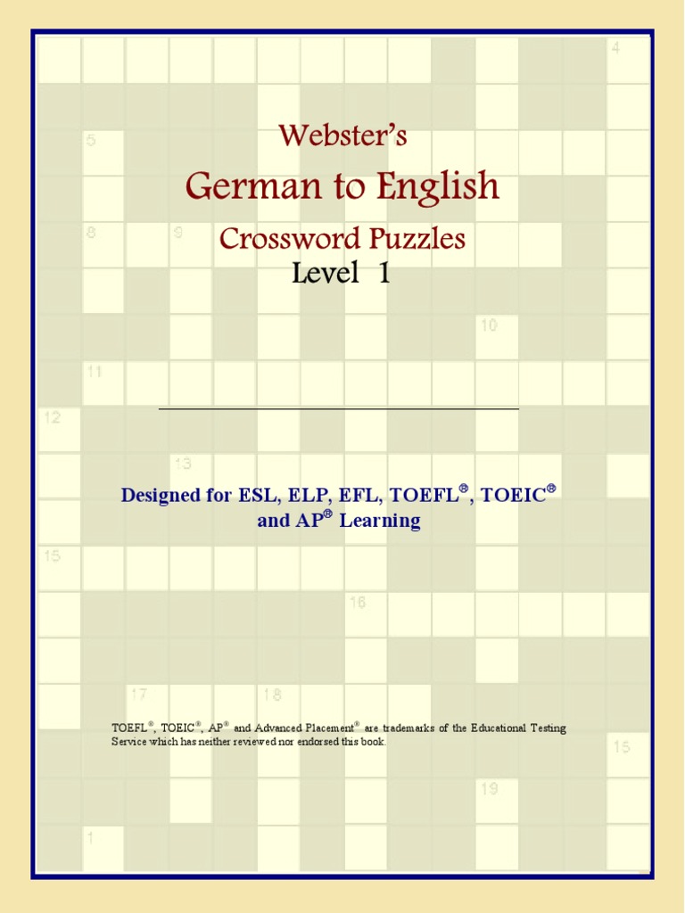Webster S German To English Crossword Puzzles Business Nature