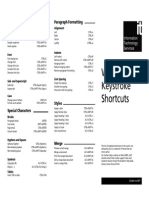 Word 2003 Keystroke Shortcuts