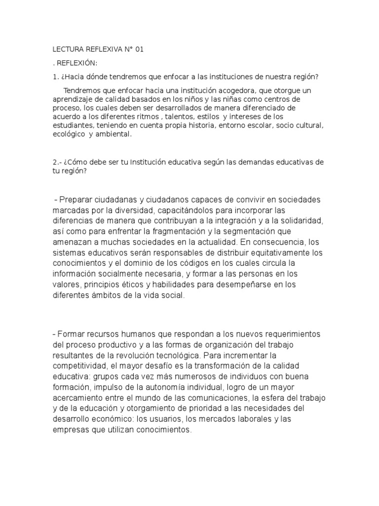 Lectura Reflexiva