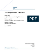 Congressional Research Service The Budget Control Act of 2011 08-19-2011