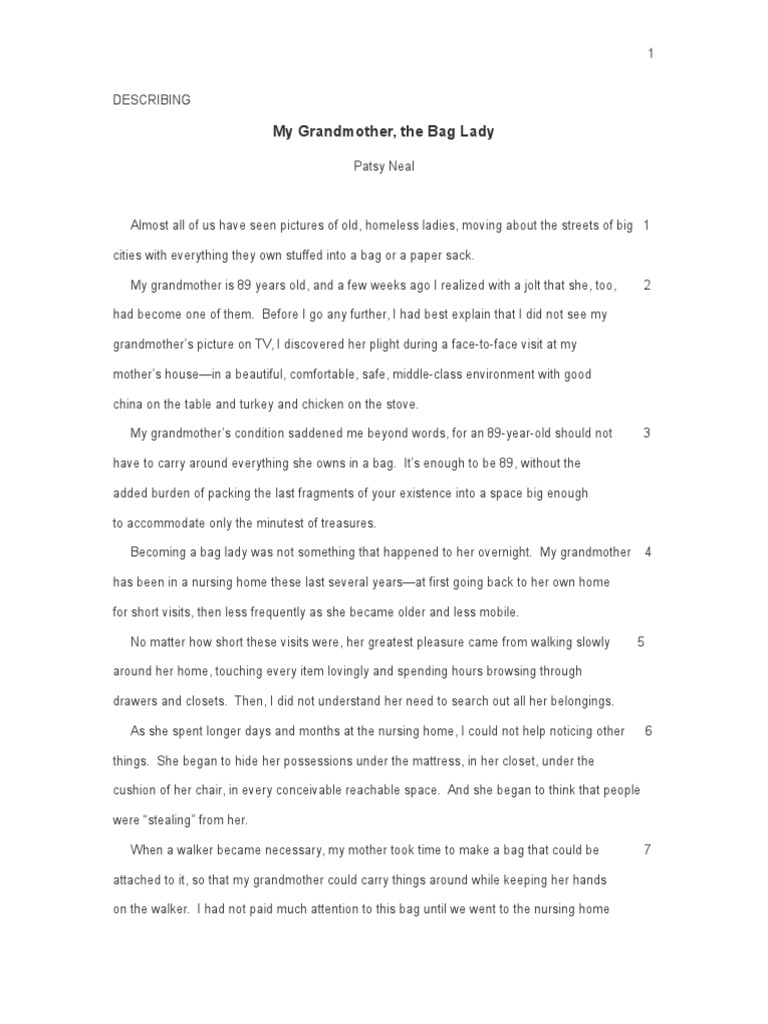 My Grandmother, The Bag Lady PDF Homelessness