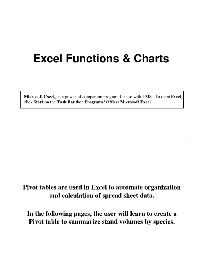 Excel Functions & Charts | PDF | Teaching Methods & Materials | Computers