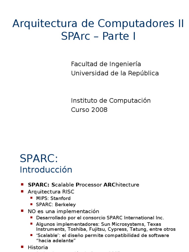 Arquitectura SPARC: Introducción a la arquitectura RISC SPARC y sus ...