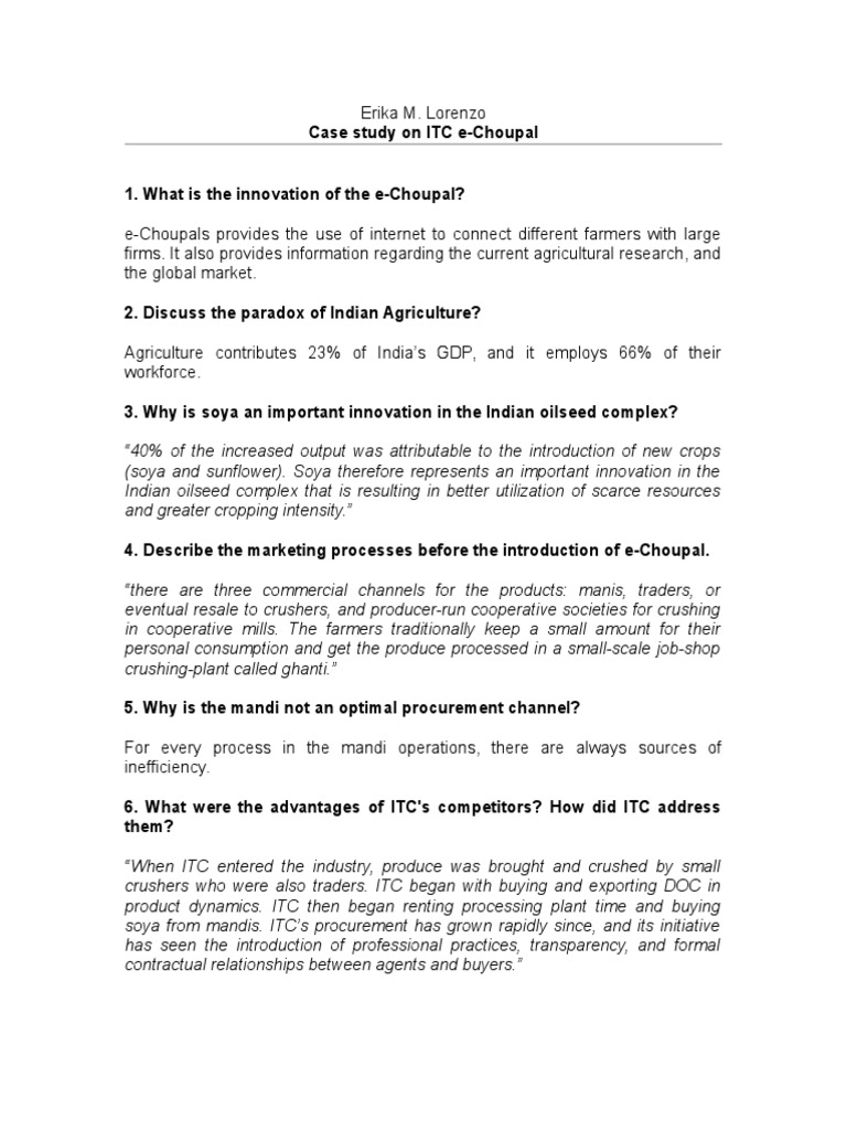 Itc e choupal supply chain picture