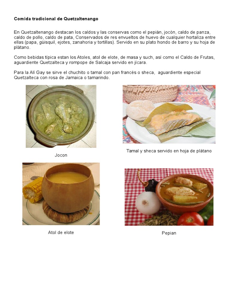 Comida Tradicional de Quetzaltenango | PDF, image size:768x1024
