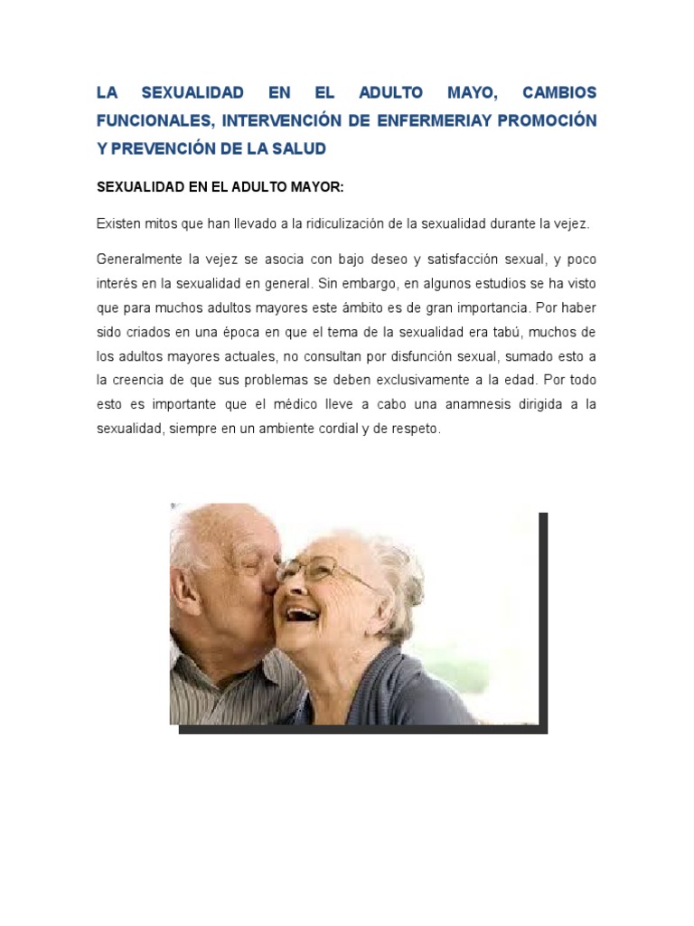 Sexualidad en Adultos Mayores: Cambios y Salud | PDF | Vejez ...