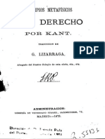 Kant. Principios Metafisicos Del Derecho