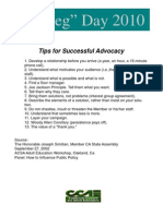 2010 Tips For Successful Advocacy