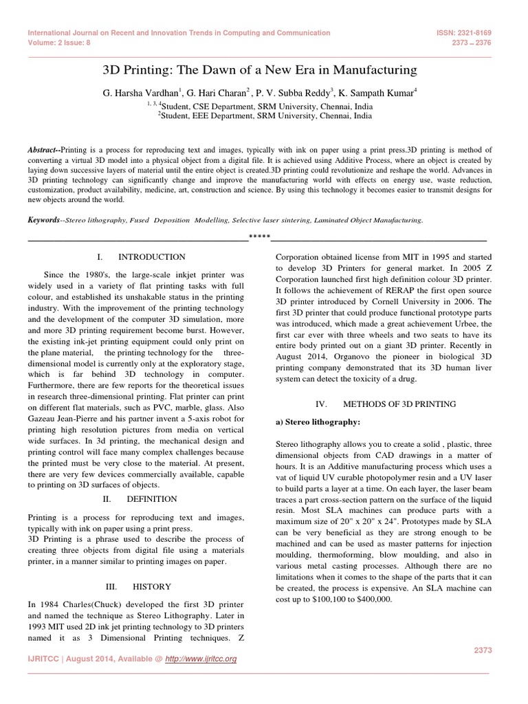 3D Printing Revolution in Manufacturing | PDF | 3 D Printing | Industries
