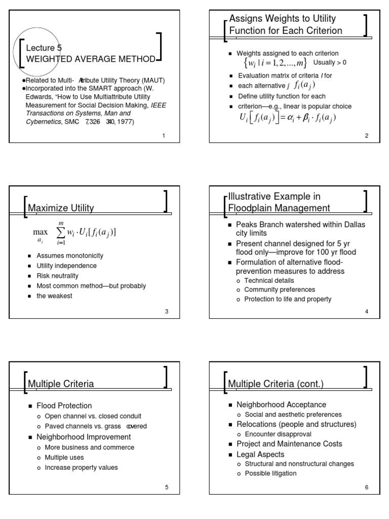 Floodplain Management: Weighted Average Method | PDF | Floodplain | Utility