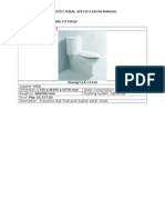 Architectural Specification Manual I. Toilet Fixtures and Fittings FX - 1: Water Closet