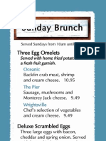 Oceanic Brunch Menu