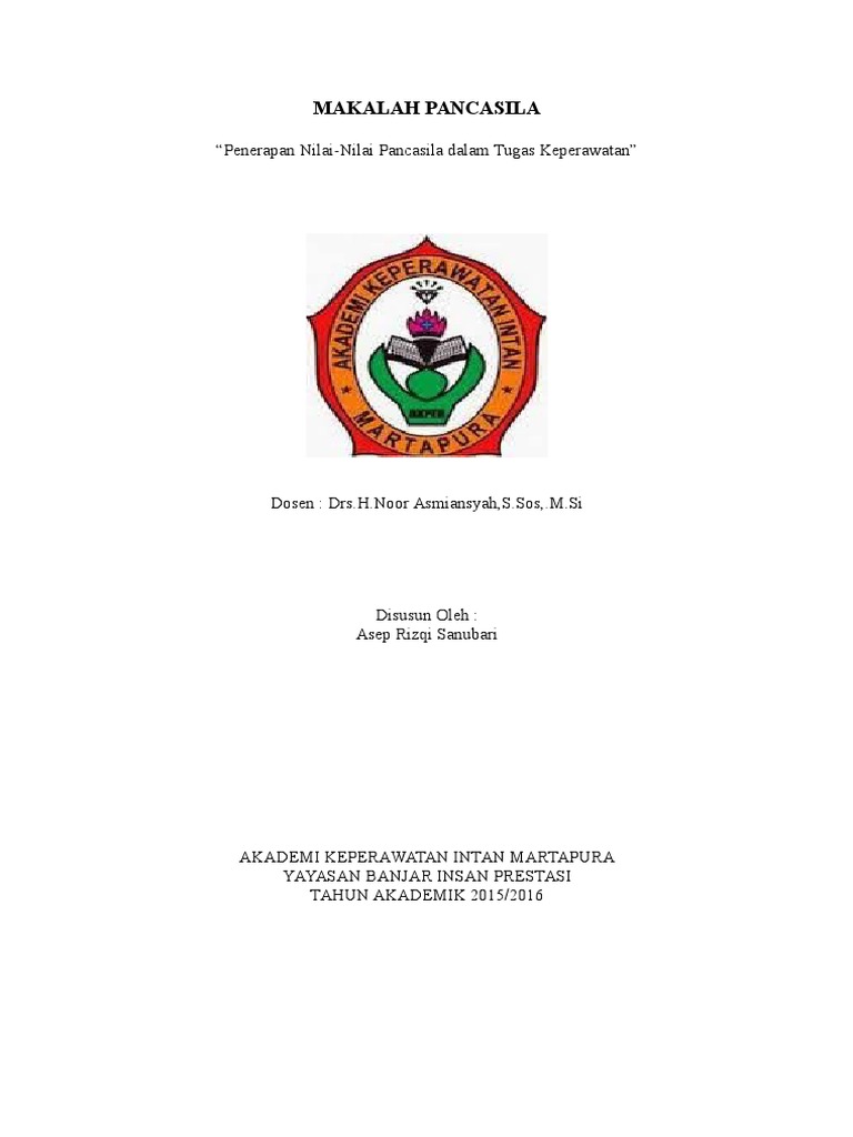 Makalah Pancasila Keperawatan