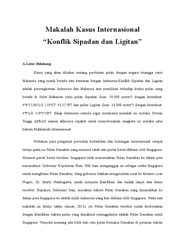 Makalah Kasus Internasional