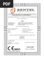 Declaration of Conformity: The BENTEL SECURITY S.R.L. - Via Gabbiano, 22 - 64013 CORROPOLI (TE) Declares That The Product