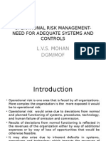 Operational Risk Management-Need For Adequate Systems and Controls