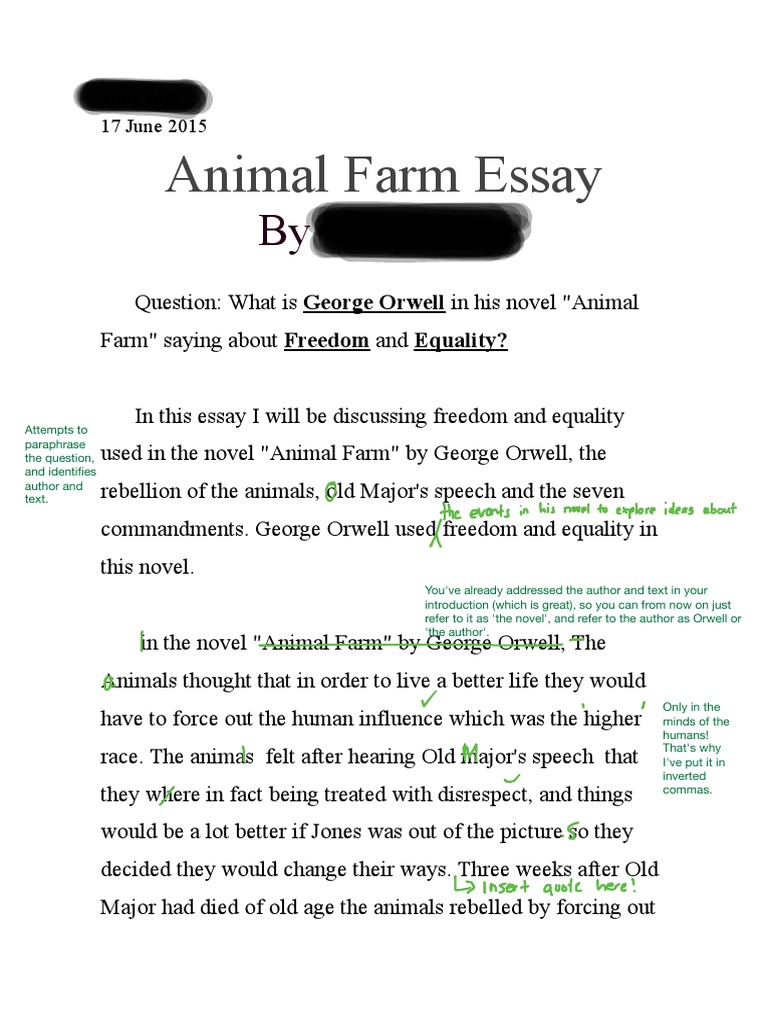 what is a thesis statement for animal farm