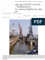 14 Septembrie 2015 - Proiectul a Reuşit, Dar PORTUL GALAŢI Rămâne Vechi - TERMINALUL MULTIMODAL, Declarat Eligibil, Dar „Fără Loc” La Finanţare! - Viaţa Liberă Galaţi