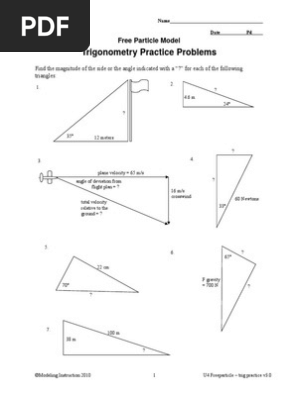 2 U4 Trigpractice Pdf Euclidean Vector Force