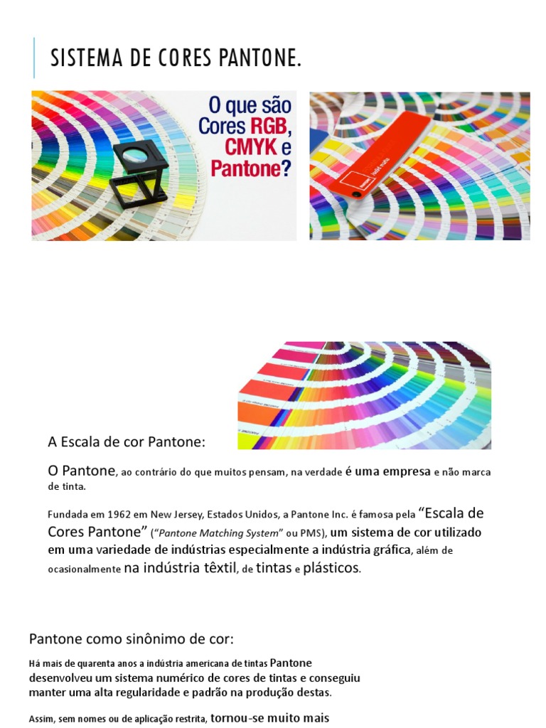 Sistema de Cores Pantone Explicado | PDF | Impressão | Cor