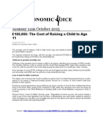 Monday 12th October 2015: 100,000: The Cost of Raising A Child To Age 11