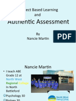 Project Based Learning And: Authentic Assessment