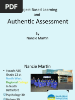 Project Based Learning And: Authentic Assessment