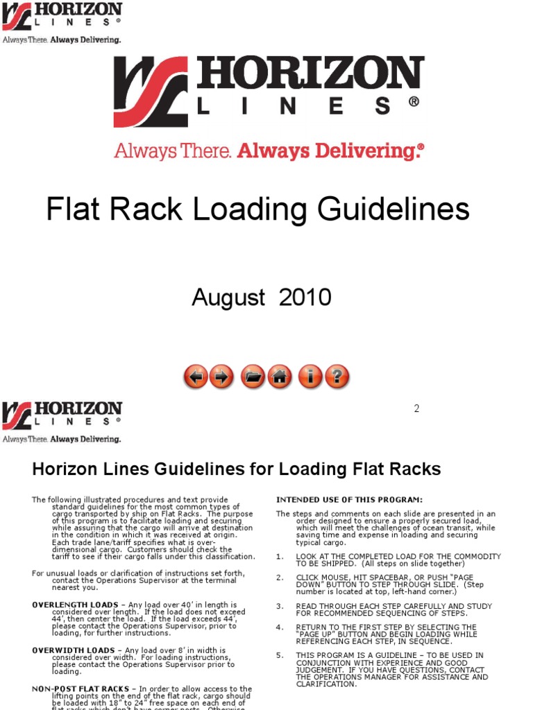 Flat Rack Loading Guidelines 5-28 (NCB Revised Mod 2) | PDF | Cargo | Rope