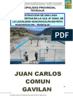 Construcción losa deportiva I.E.E. Huachocolpa