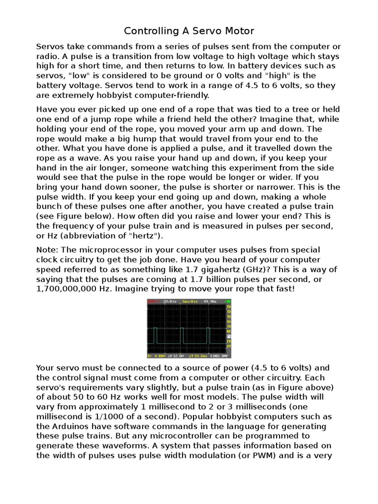 Servo Motor Control Basics | PDF | Electrical Engineering | Electronics