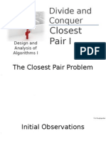 Closest Pair Problem Solved Using Divide and Conquer Algorithm Design Analysis