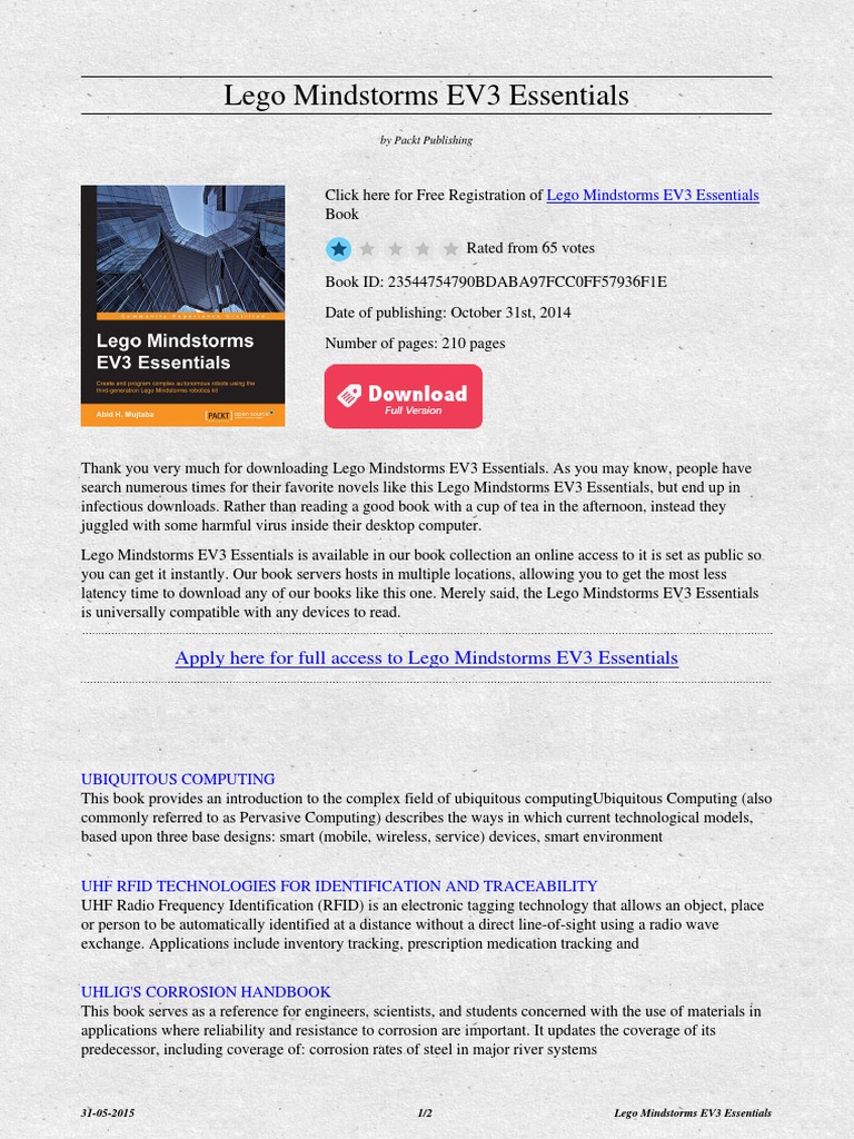 Lego Mindstorms EV3 Essentials Guide | PDF | Ultra Wideband | Radio ...