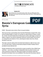 Russia’s European Game in Syria by Bernard-Henri Lévy - Project Syndicate