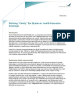 Defining "Family" For Studies of Health Insurance Coverage
