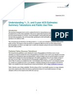 Understanding 1-, 3-, and 5-Year ACS Estimates: Summary Tabulations and Public Use Files