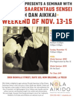 Miranda Saarentaus Sensei at NOLA Aikido November 2015 Flyer
