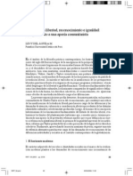 Formas de Libertad, Reconocimiento e Igualdad, El Seguimiento a Una Aporía Comunitarista (Del Águila)