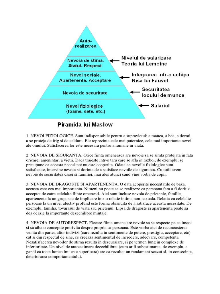 Nevoile Fundamentale | PDF