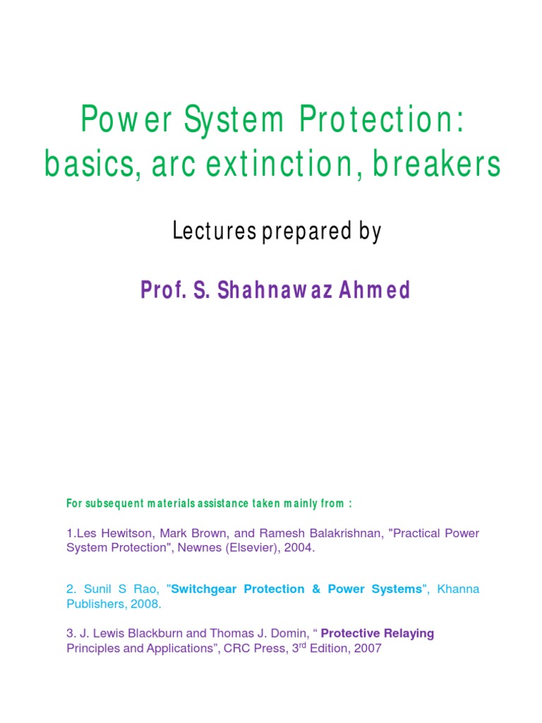 01 Power System ProtectionBasics and Breakers v2 (Revised) PDF