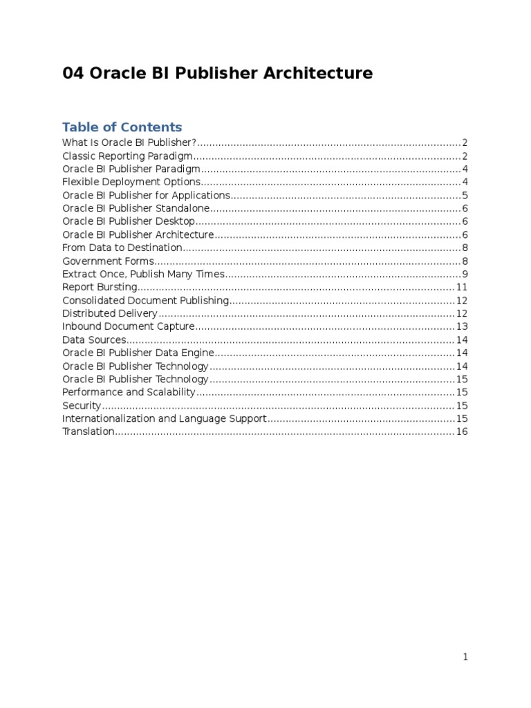 Oracle BI Publisher Architecture Overview | PDF