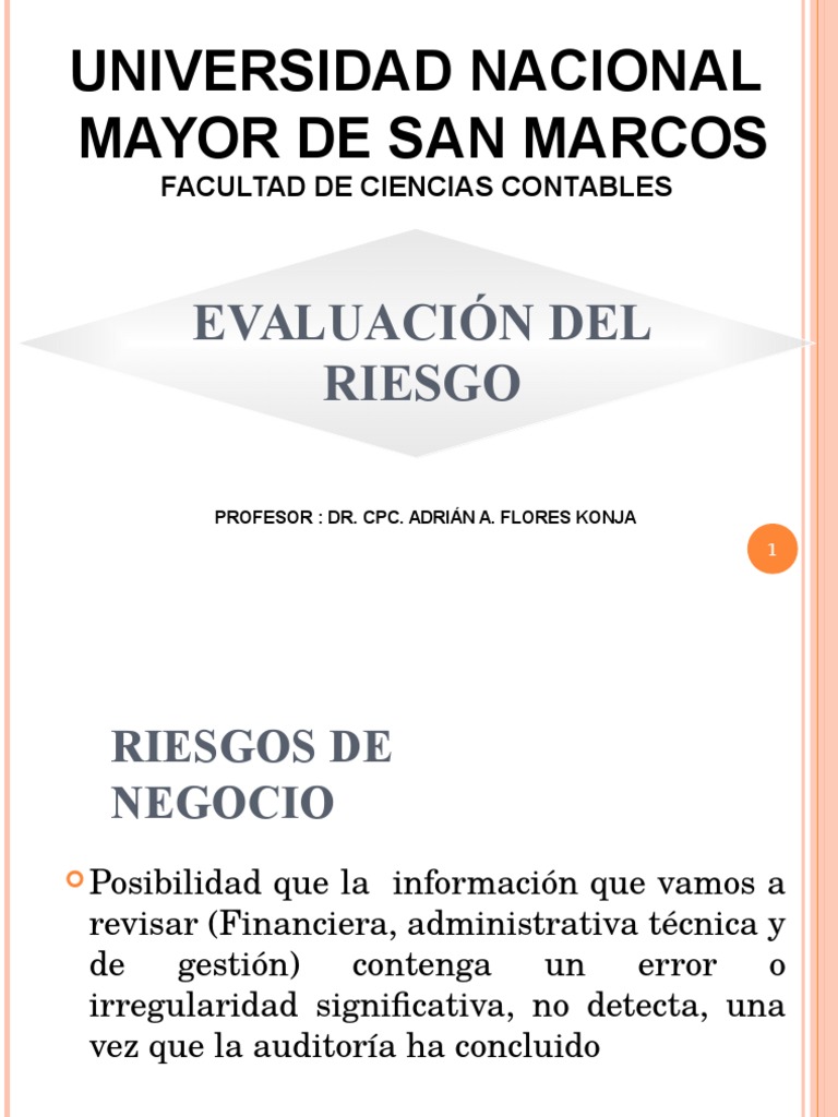 Evaluación de Riesgos en Auditoría | PDF | Auditoría financiera | Contralor