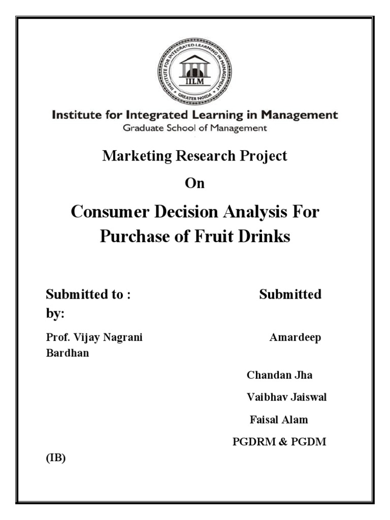 Research On Consumer Preference For Fruit Juice PDF Brand Retail