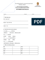 September Exam English: "2015. Año Del Bicentenario Luctuoso de José María Morelos y Pavón"