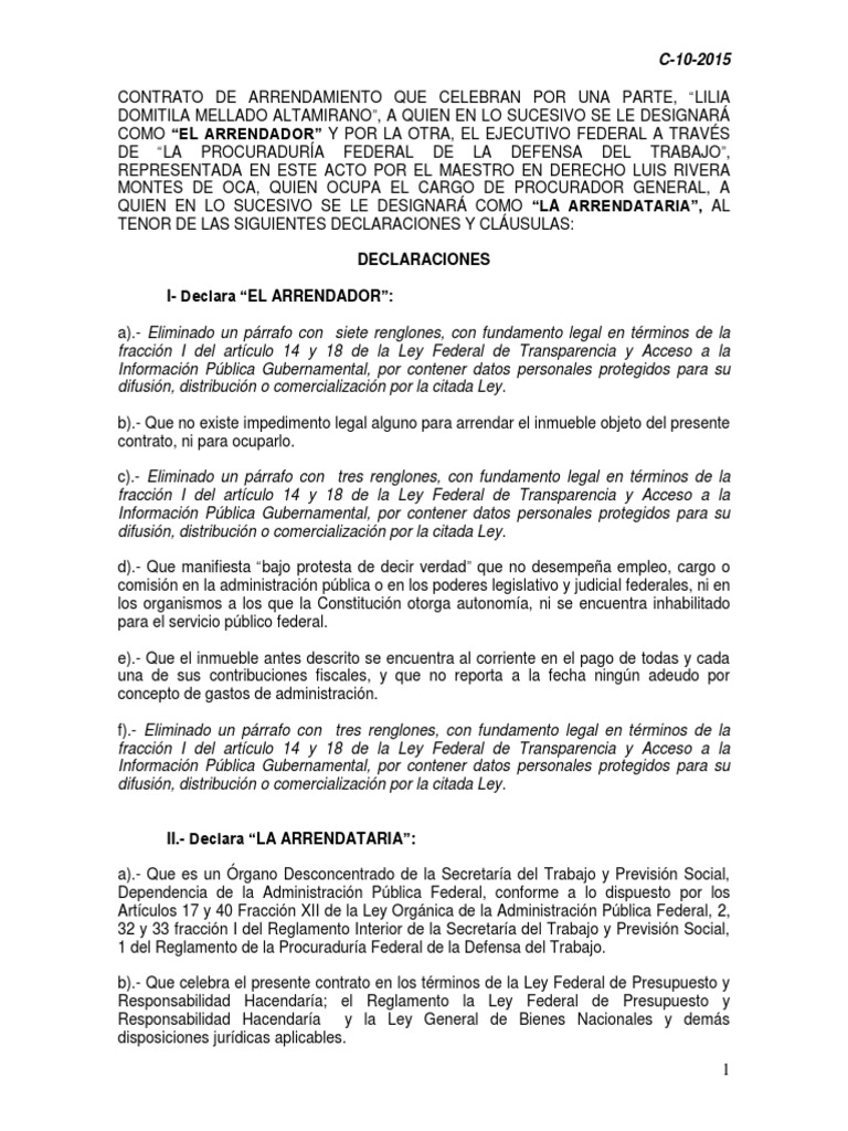 Ejemplo Contrato Vivienda