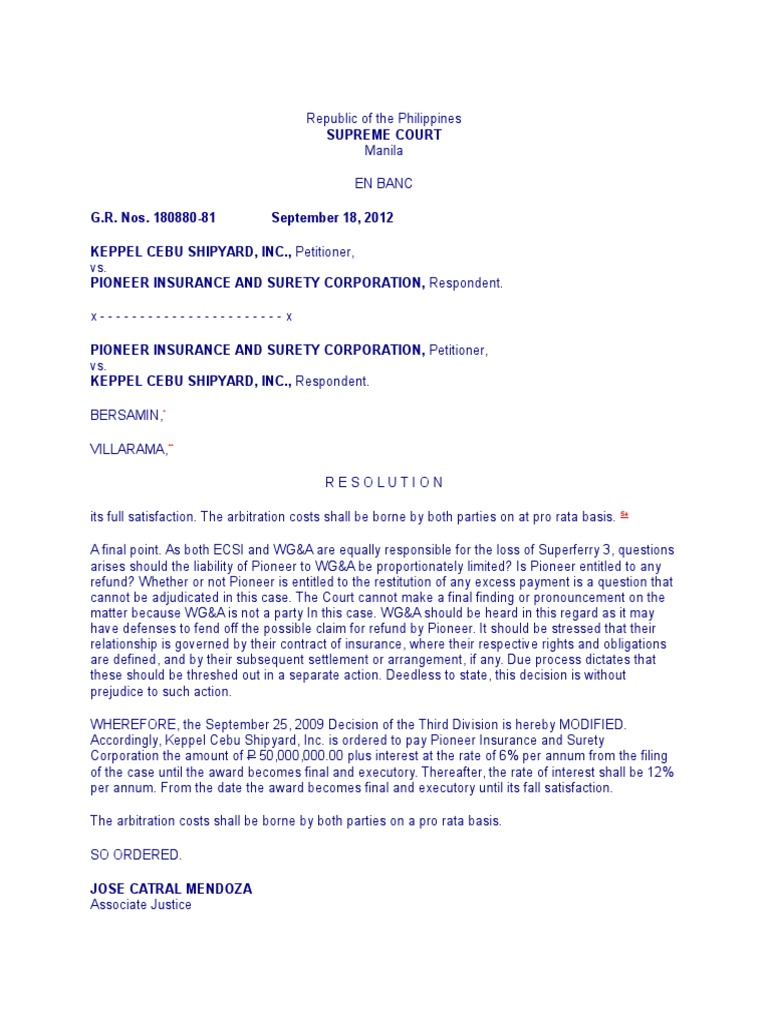 Keppel Cebu Shipyard Fulltext PDF Procedures Of The Supreme Court