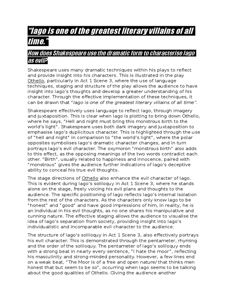iago essays